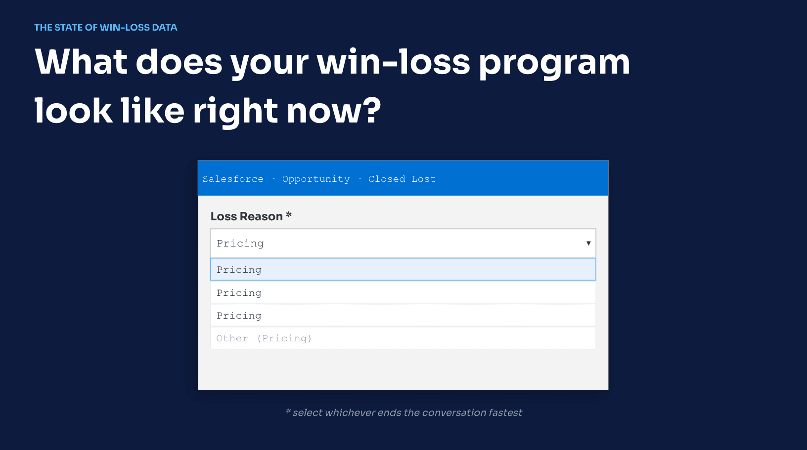 Chart showing win rate by segment